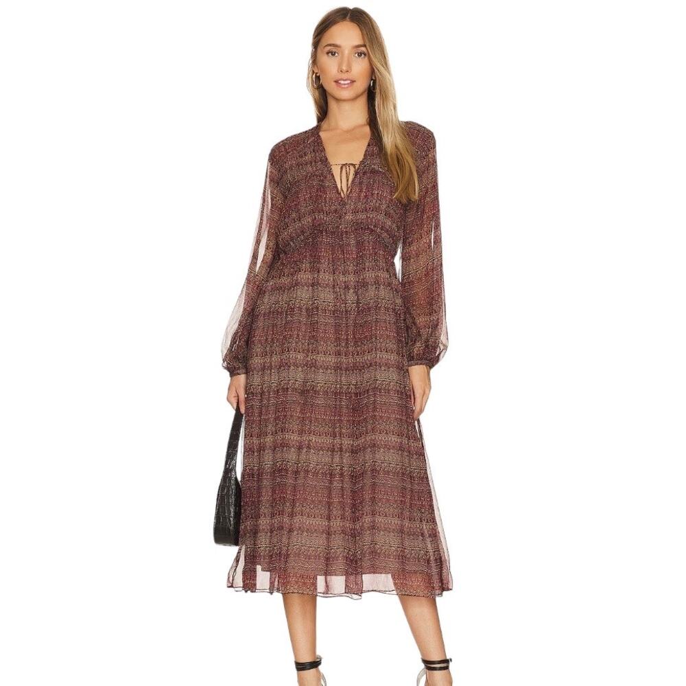 NEW Joie Alquina Dress Anise Flower Multi Colored Silk Lined Revolve Midi Small - Picture 1 of 12